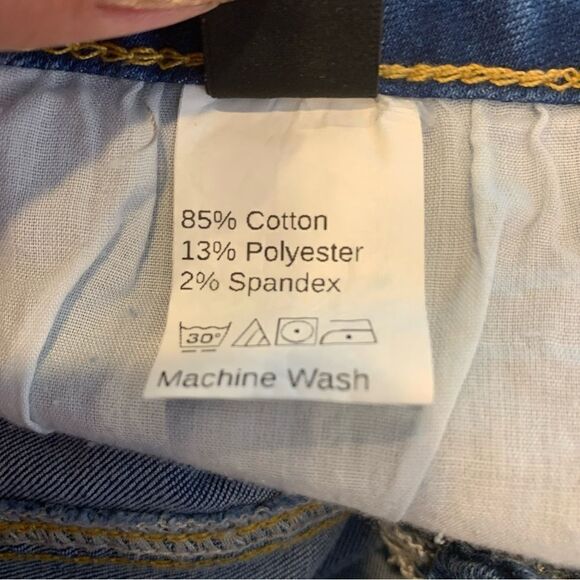 Shein Distressed Raw Hem Patchwork High Rise Jeans Size Large - Picture 8 of 8